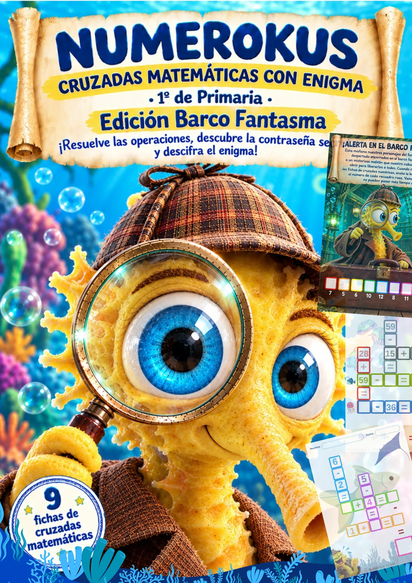 CRUZADAS MATEMÁTICAS/NUMEROKUS 1° primaria.Misterio, lógica