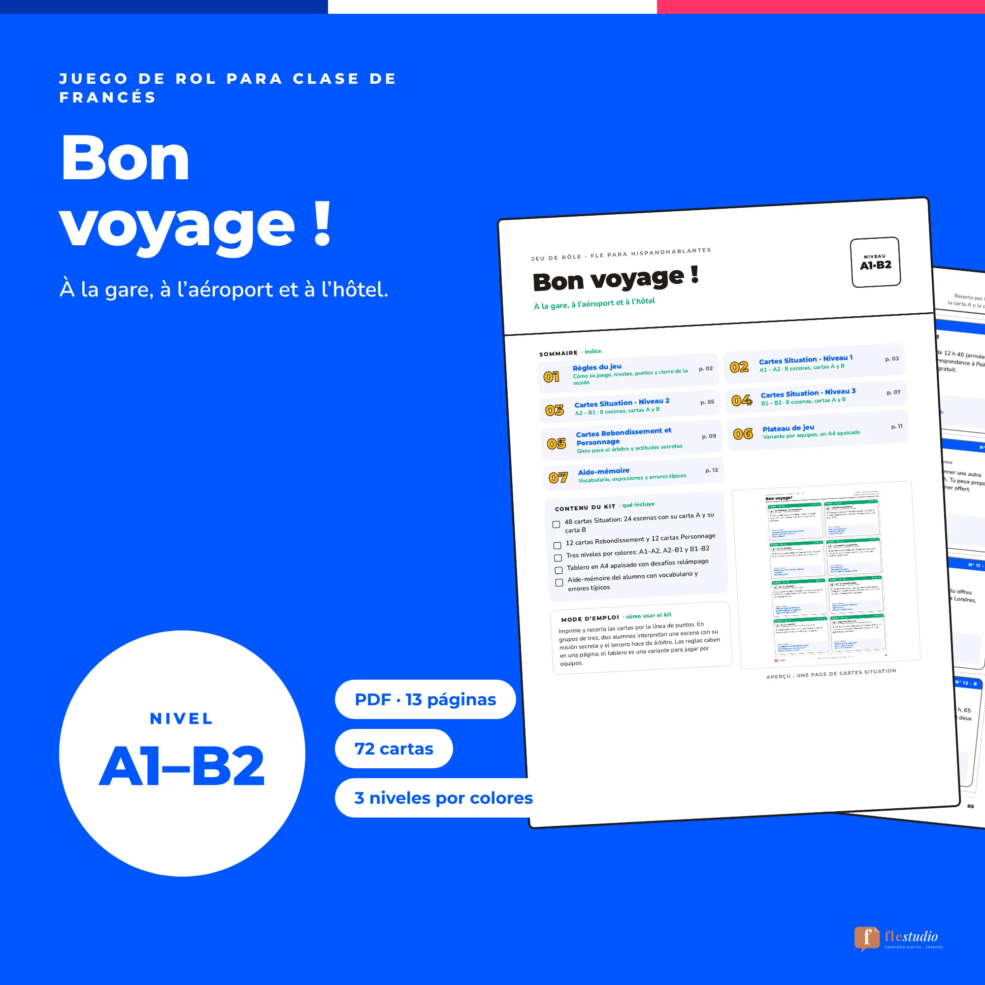 Bon voyage ! Juego de rol para la clase de francés A1–B2: en la estación, el aeropuerto y el hotel