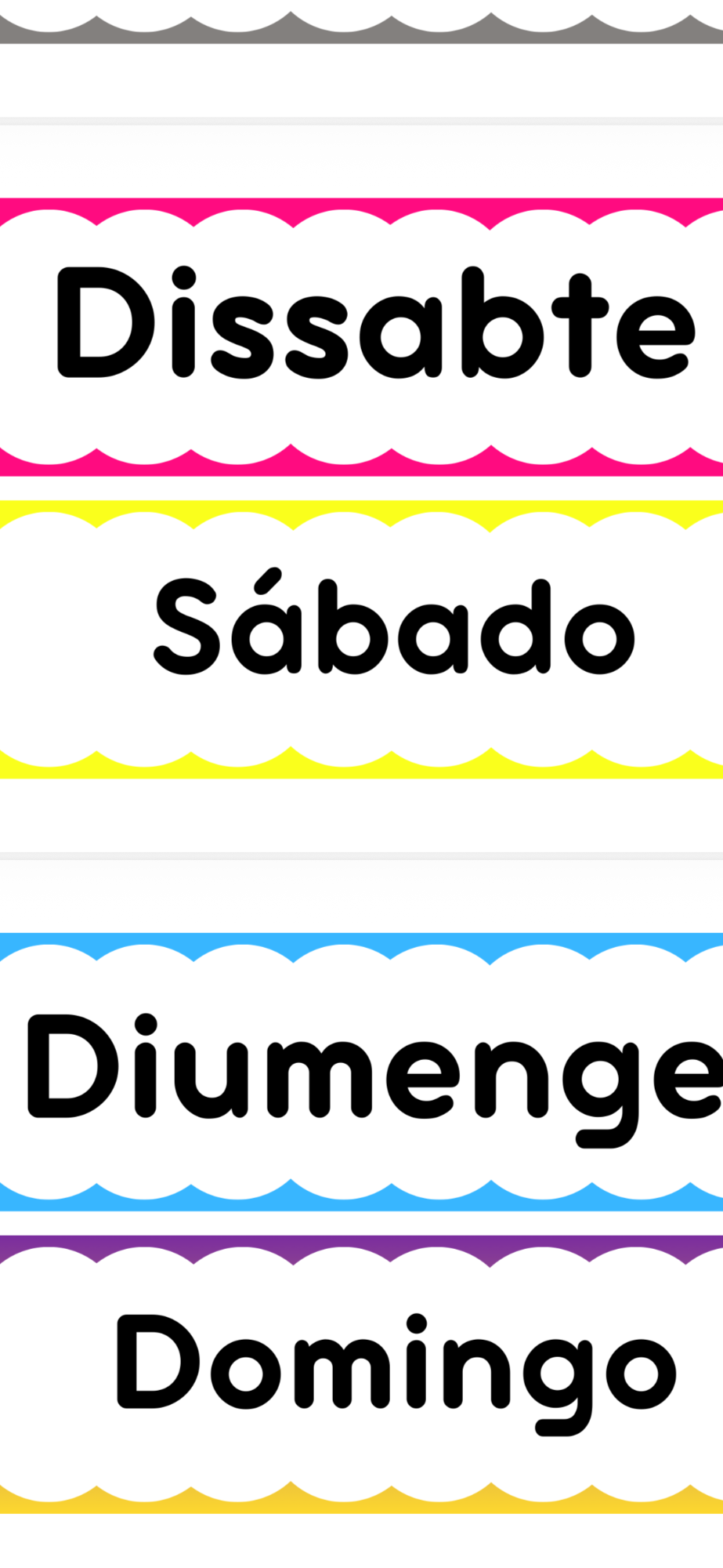 Días de la semana/ Dìes de la setmana