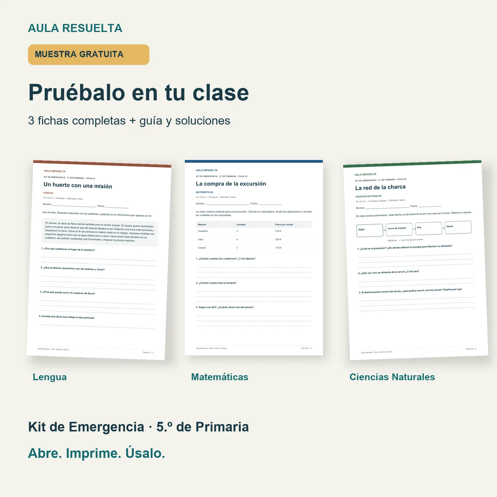 Muestra gratuita · Kit de Emergencia · 5.º de Primaria