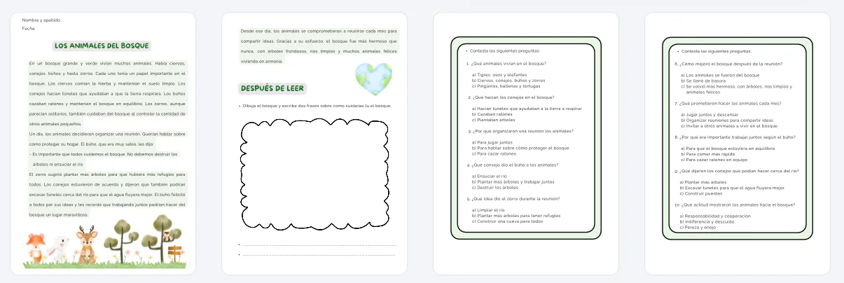 Comprensiones lectoras en castellano – 3.º de Primaria